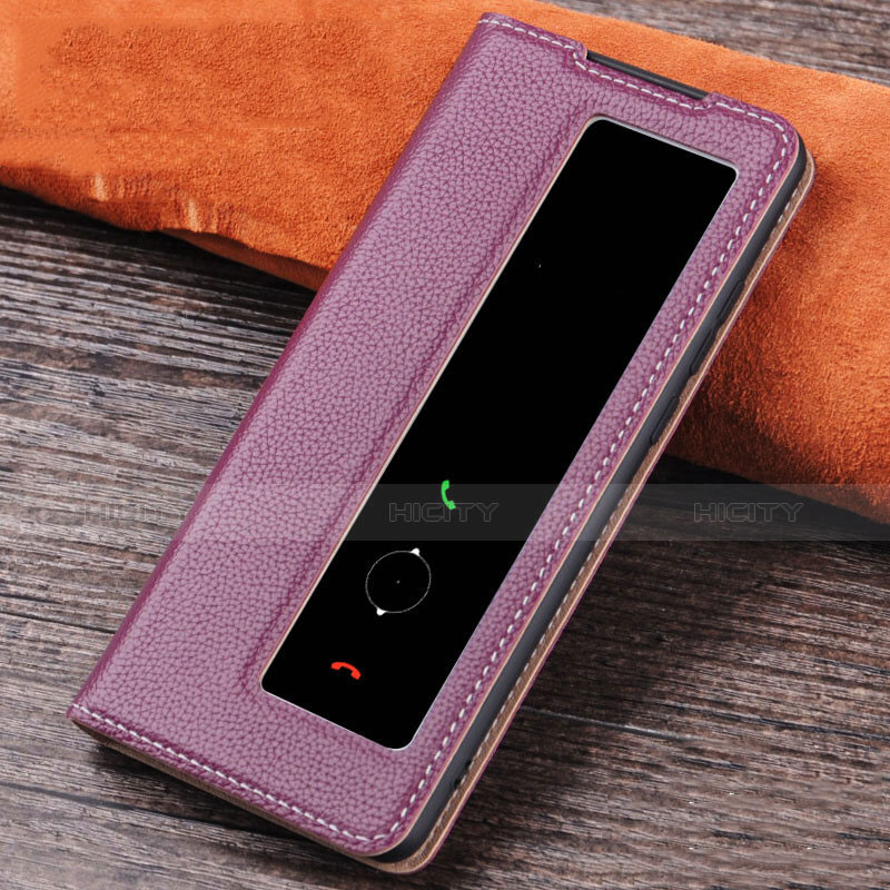 Coque Portefeuille Livre Cuir Etui Clapet L04 pour Huawei P30 Violet Plus