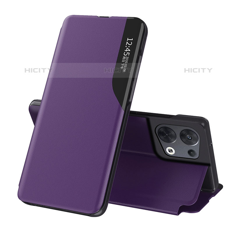 Coque Portefeuille Livre Cuir Etui Clapet L04 pour Oppo Reno8 Pro+ Plus 5G Violet Plus