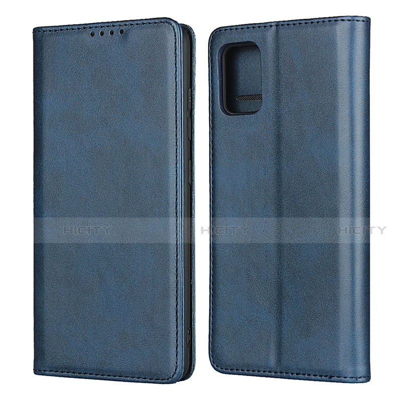 Coque Portefeuille Livre Cuir Etui Clapet L04 pour Samsung Galaxy A51 4G Bleu Plus
