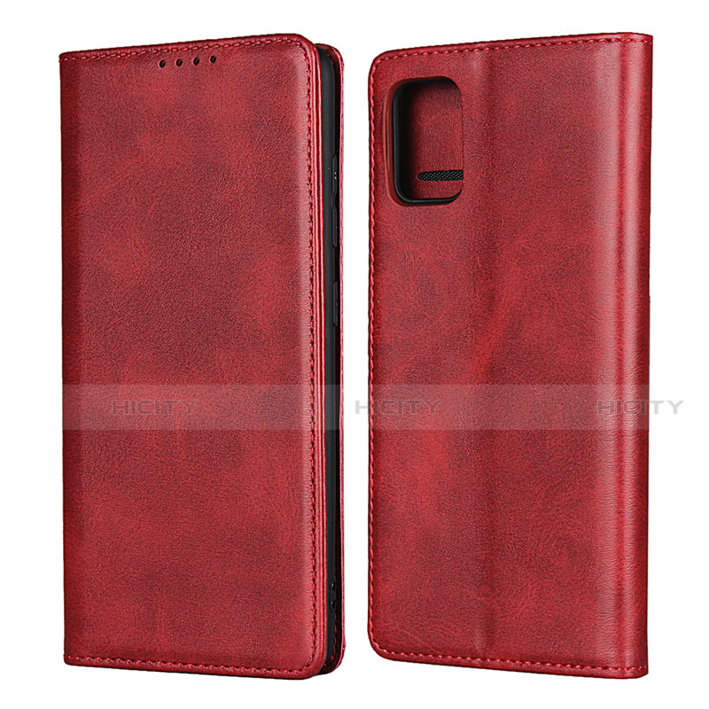 Coque Portefeuille Livre Cuir Etui Clapet L04 pour Samsung Galaxy A51 4G Rouge Plus