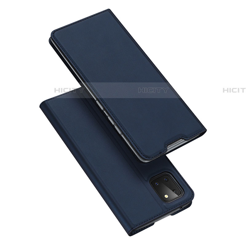 Coque Portefeuille Livre Cuir Etui Clapet L04 pour Samsung Galaxy A81 Bleu Plus