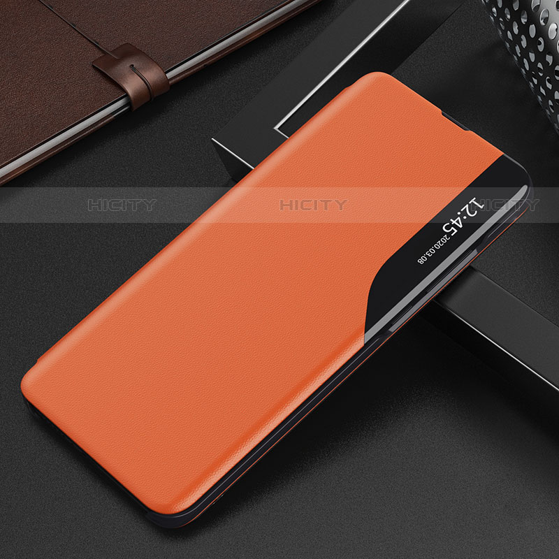 Coque Portefeuille Livre Cuir Etui Clapet L04 pour Samsung Galaxy S21 5G Orange Plus