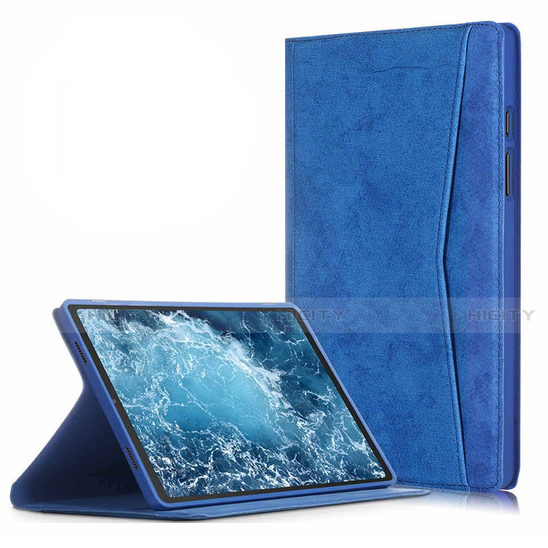 Coque Portefeuille Livre Cuir Etui Clapet L04 pour Samsung Galaxy Tab A7 Wi-Fi 10.4 SM-T500 Bleu Plus