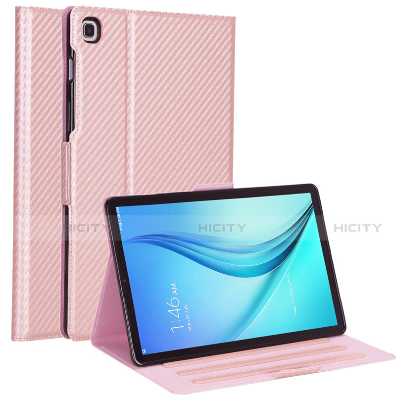 Coque Portefeuille Livre Cuir Etui Clapet L04 pour Samsung Galaxy Tab S5e 4G 10.5 SM-T725 Or Rose Plus