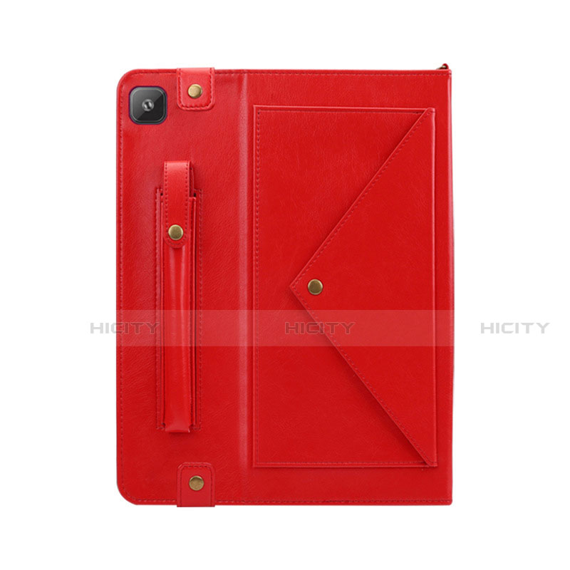 Coque Portefeuille Livre Cuir Etui Clapet L04 pour Samsung Galaxy Tab S6 Lite 4G 10.4 SM-P615 Rouge Plus