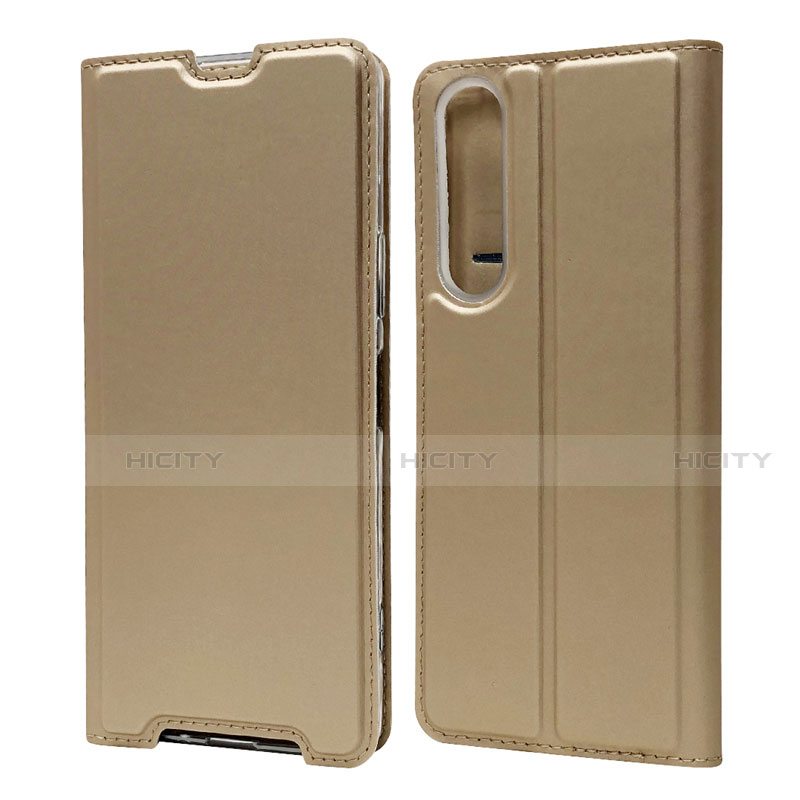 Coque Portefeuille Livre Cuir Etui Clapet L04 pour Sony Xperia 1 II Or Plus