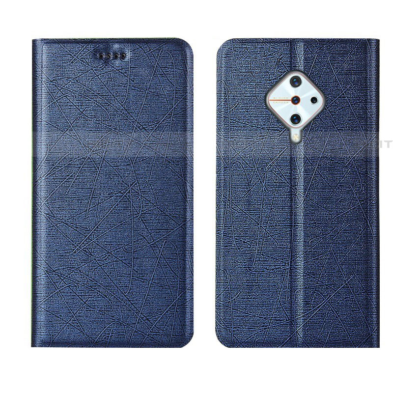 Coque Portefeuille Livre Cuir Etui Clapet L04 pour Vivo S1 Pro Bleu Plus