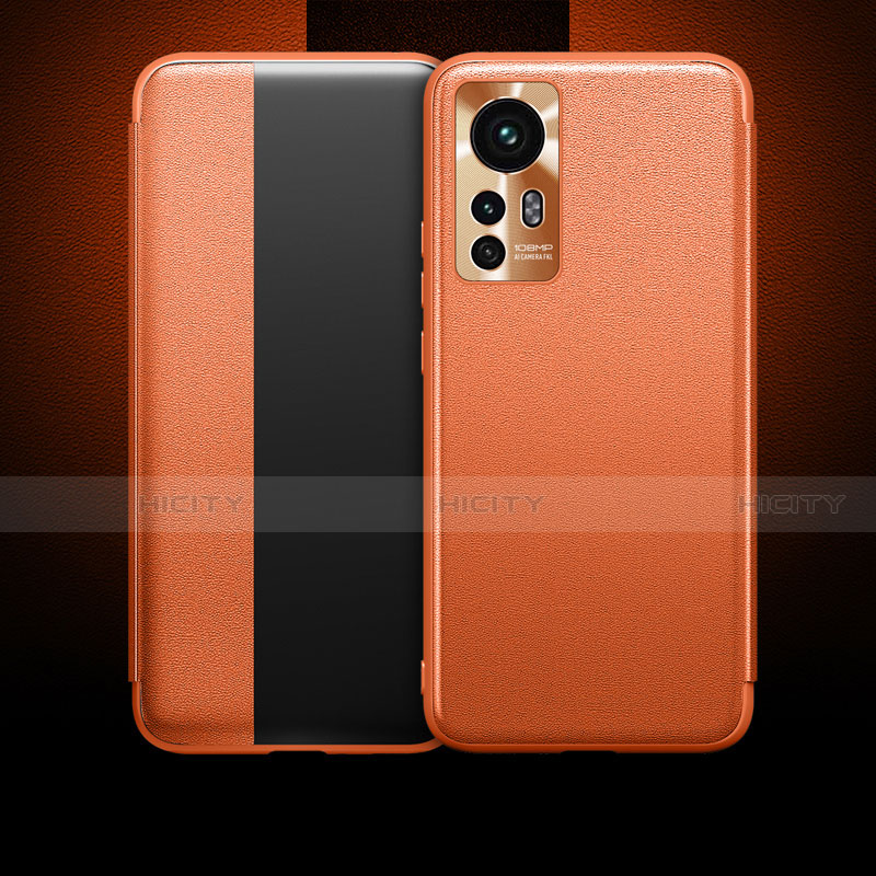 Coque Portefeuille Livre Cuir Etui Clapet L04 pour Xiaomi Mi 12 5G Orange Plus