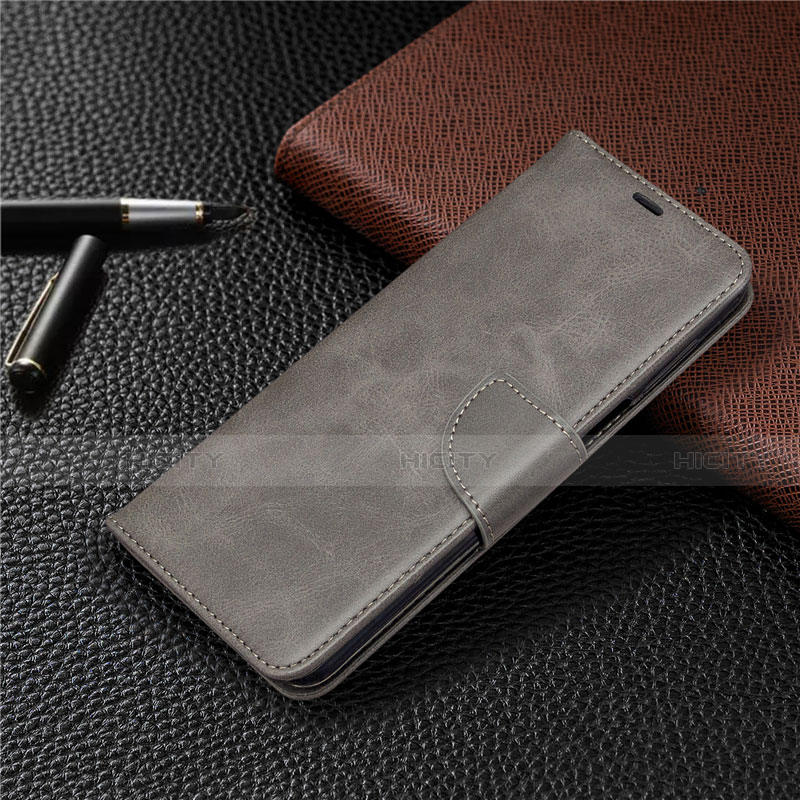 Coque Portefeuille Livre Cuir Etui Clapet L04 pour Xiaomi Redmi Note 9 Pro Gris Plus