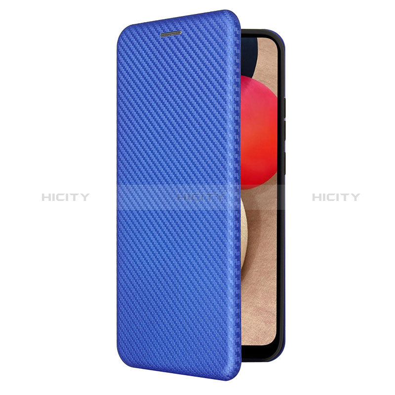 Coque Portefeuille Livre Cuir Etui Clapet L04Z pour Samsung Galaxy A02s Bleu Plus