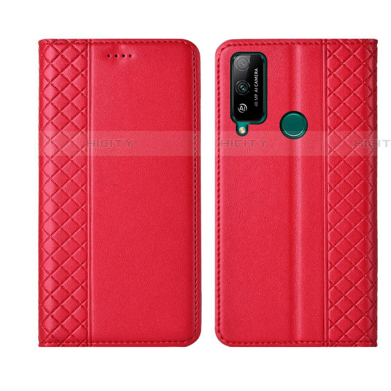 Coque Portefeuille Livre Cuir Etui Clapet L05 pour Huawei Honor Play4T Rouge Plus
