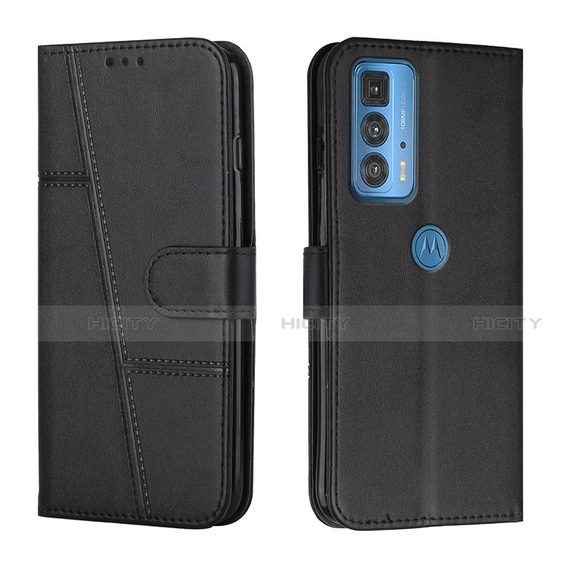 Coque Portefeuille Livre Cuir Etui Clapet L05 pour Motorola Moto Edge 20 Pro 5G Noir Plus
