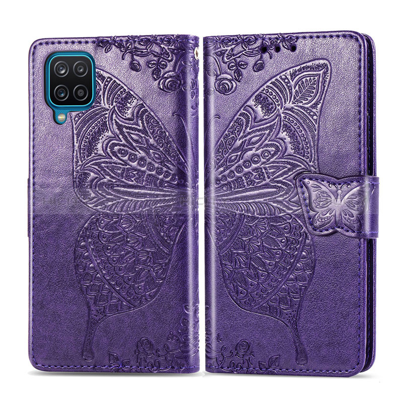 Coque Portefeuille Livre Cuir Etui Clapet L05 pour Samsung Galaxy M12 Violet Plus