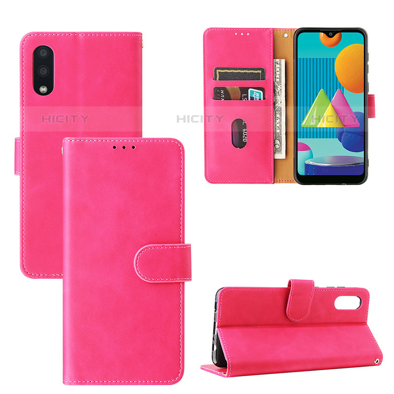 Coque Portefeuille Livre Cuir Etui Clapet L05Z pour Samsung Galaxy M02 Rose Rouge Plus