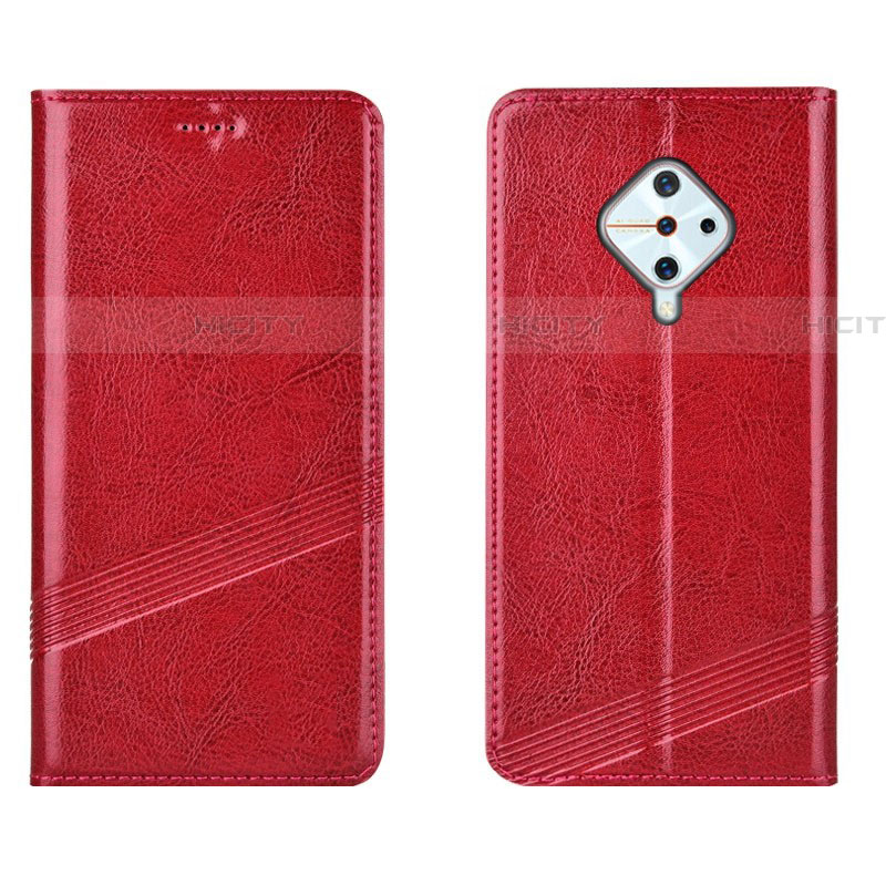 Coque Portefeuille Livre Cuir Etui Clapet L06 pour Vivo X50 Lite Rouge Plus