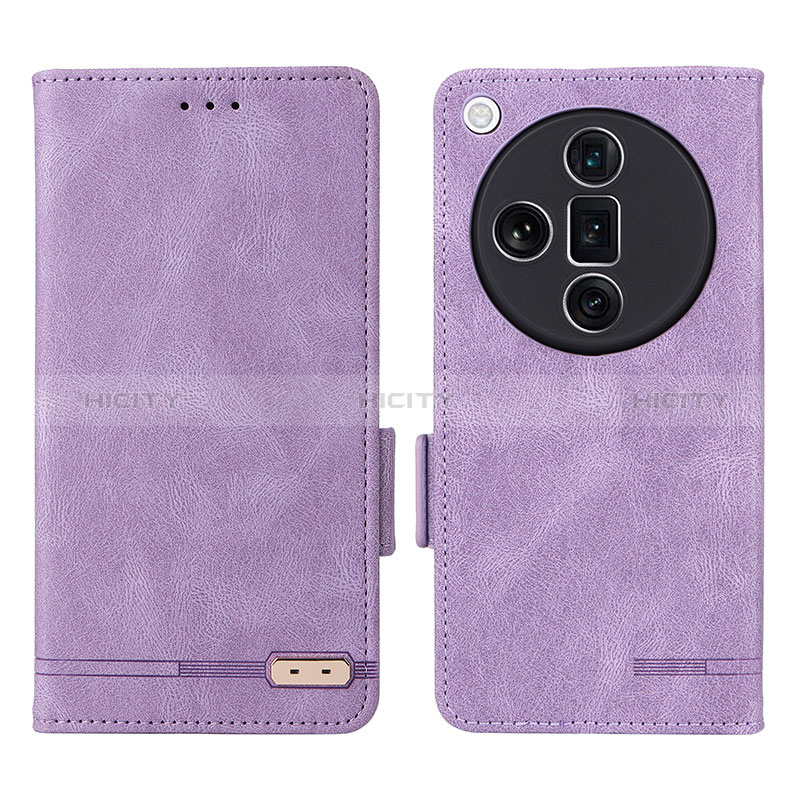 Coque Portefeuille Livre Cuir Etui Clapet L06Z pour Oppo Find X7 Ultra 5G Violet Plus