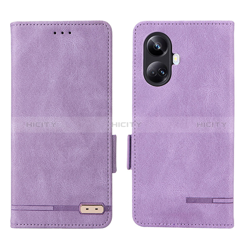 Coque Portefeuille Livre Cuir Etui Clapet L06Z pour Realme 10 Pro+ Plus 5G Violet Plus