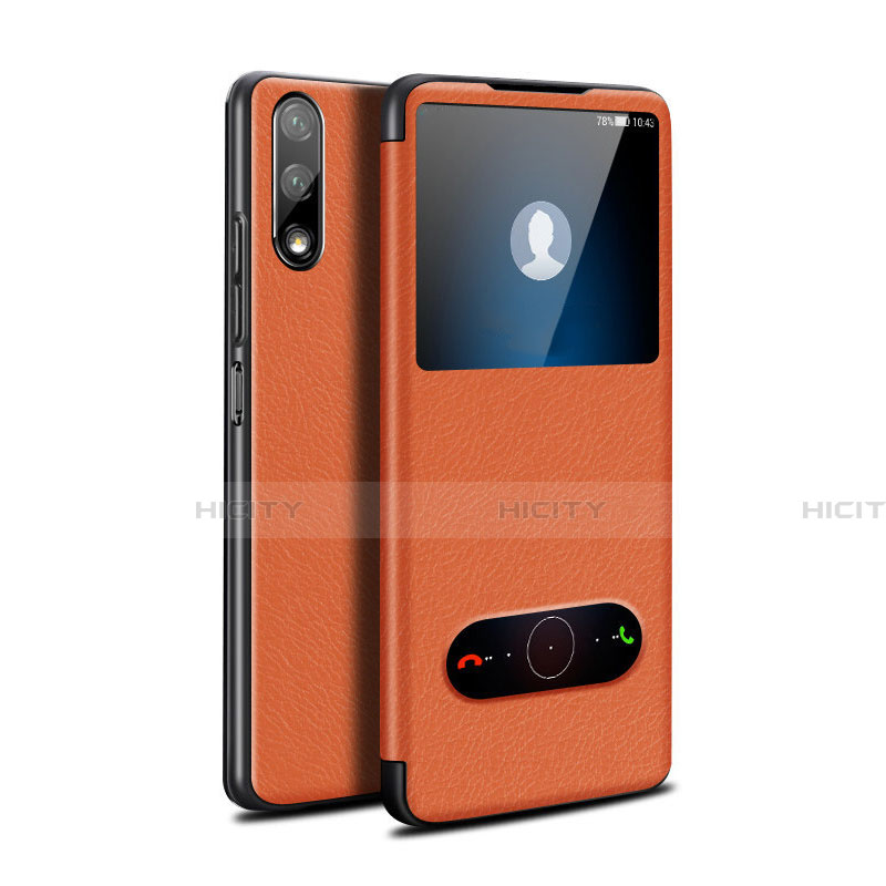 Coque Portefeuille Livre Cuir Etui Clapet L07 pour Huawei Honor 9X Orange Plus