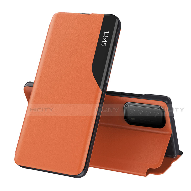 Coque Portefeuille Livre Cuir Etui Clapet L07 pour Huawei P Smart (2021) Orange Plus