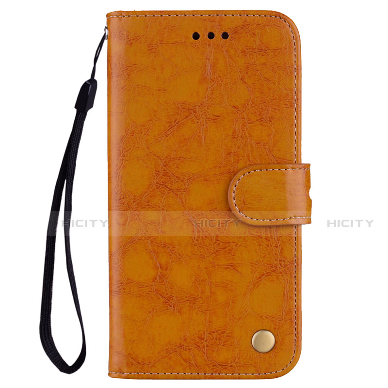 Coque Portefeuille Livre Cuir Etui Clapet L07 pour Huawei P20 Lite Orange Plus
