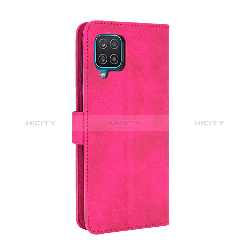 Coque Portefeuille Livre Cuir Etui Clapet L07Z pour Samsung Galaxy A12 Nacho Rose Rouge Plus
