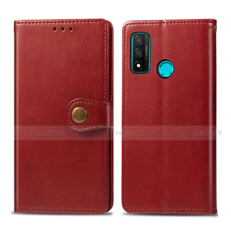 Coque Portefeuille Livre Cuir Etui Clapet L08 pour Huawei P Smart (2020) Rouge Plus