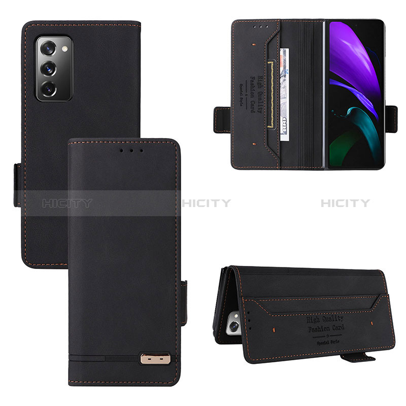 Coque Portefeuille Livre Cuir Etui Clapet L08Z pour Samsung Galaxy Z Fold2 5G Noir Plus