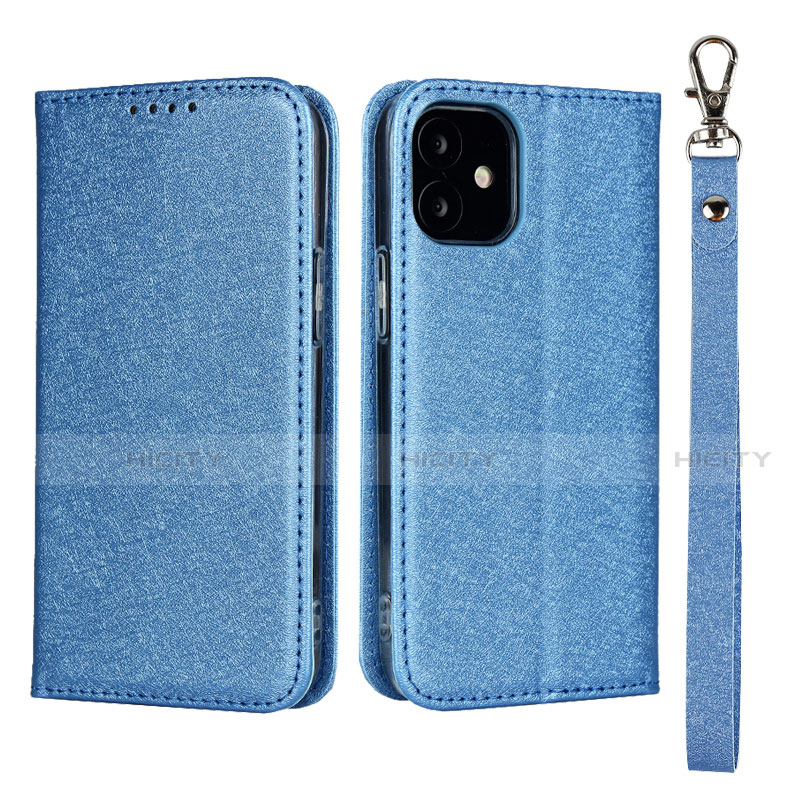 Coque Portefeuille Livre Cuir Etui Clapet L09 pour Apple iPhone 12 Bleu Ciel Plus