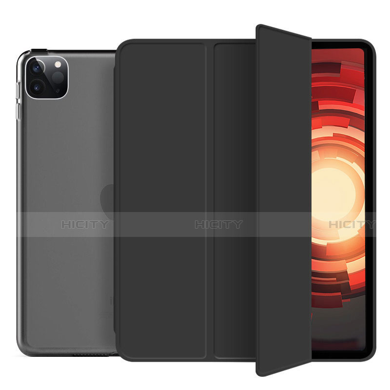 Coque Portefeuille Livre Cuir Etui Clapet L10 pour Apple iPad Pro 12.9 (2020) Noir Plus
