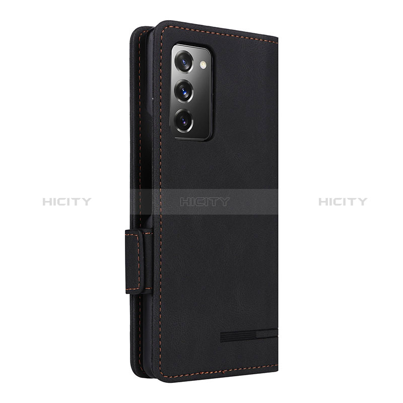 Coque Portefeuille Livre Cuir Etui Clapet L10Z pour Samsung Galaxy Z Fold2 5G Noir Plus