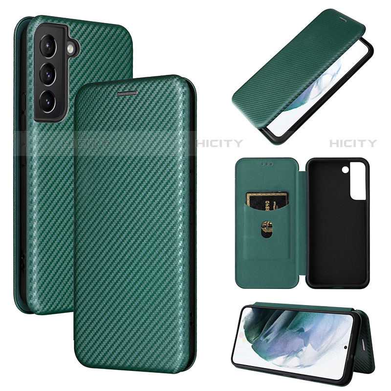Coque Portefeuille Livre Cuir Etui Clapet L11Z pour Samsung Galaxy S23 5G Vert Plus