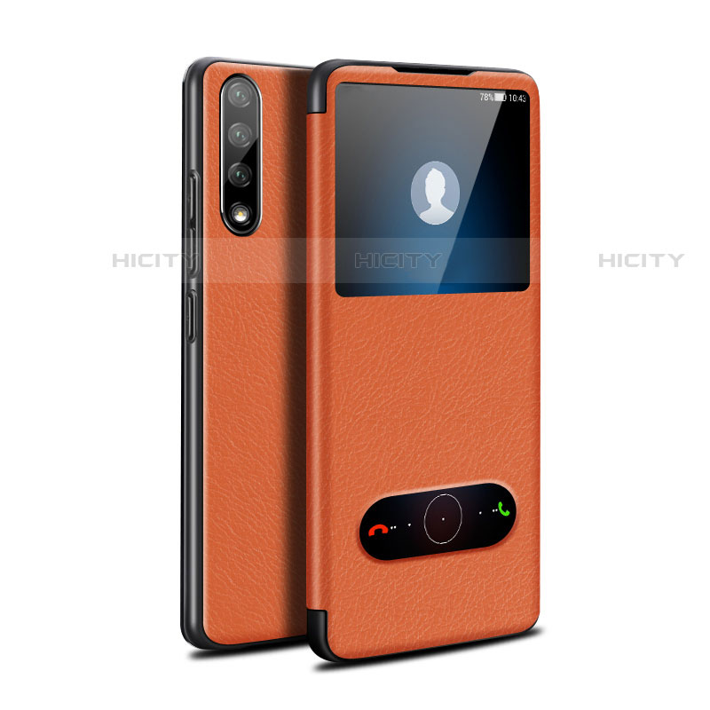 Coque Portefeuille Livre Cuir Etui Clapet L12 pour Huawei P smart S Orange Plus