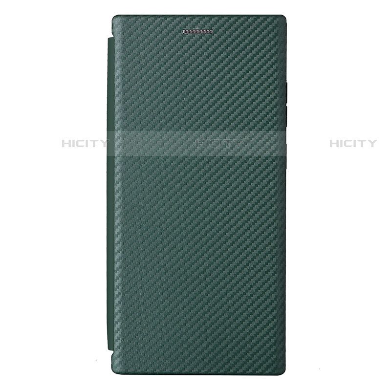 Coque Portefeuille Livre Cuir Etui Clapet L12Z pour Samsung Galaxy S21 Ultra 5G Vert Plus