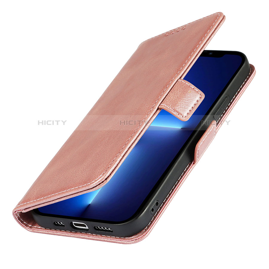 Coque Portefeuille Livre Cuir Etui Clapet L15 pour Apple iPhone 14 Or Rose Plus