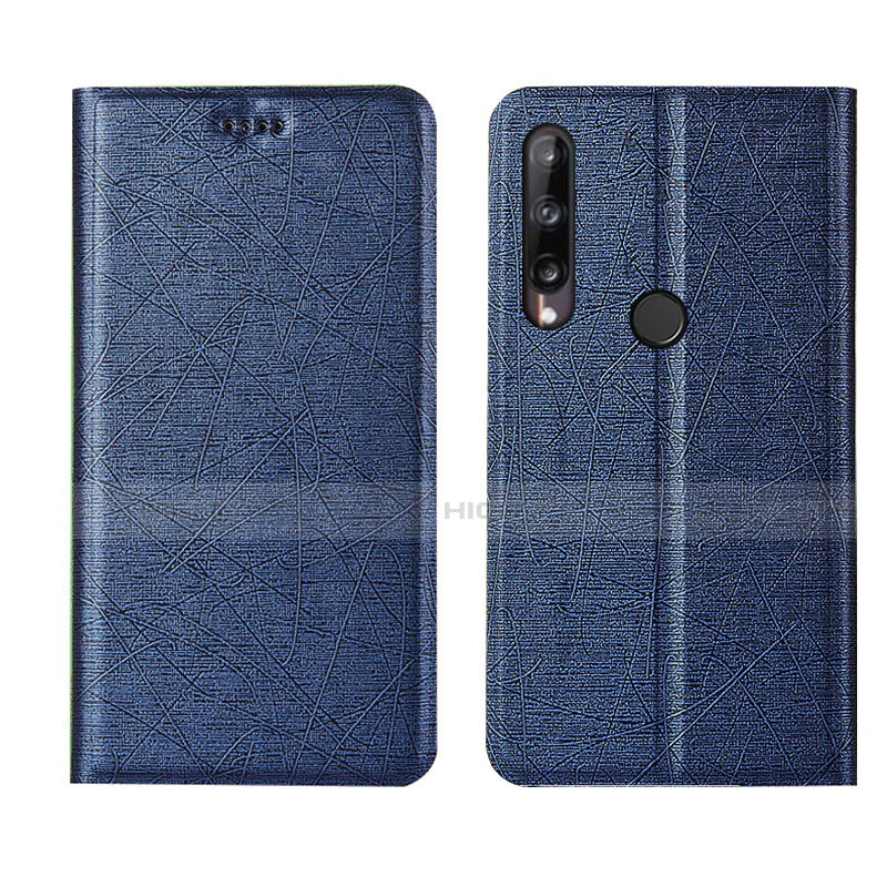 Coque Portefeuille Livre Cuir Etui Clapet L15 pour Huawei P40 Lite E Bleu Plus