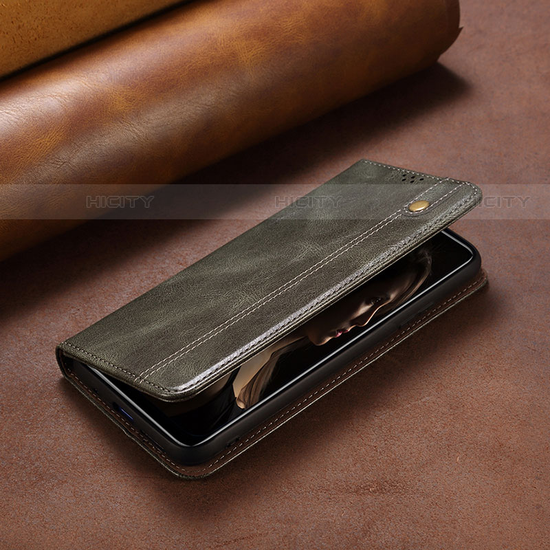 Coque Portefeuille Livre Cuir Etui Clapet L23 pour Apple iPhone 14 Vert Plus