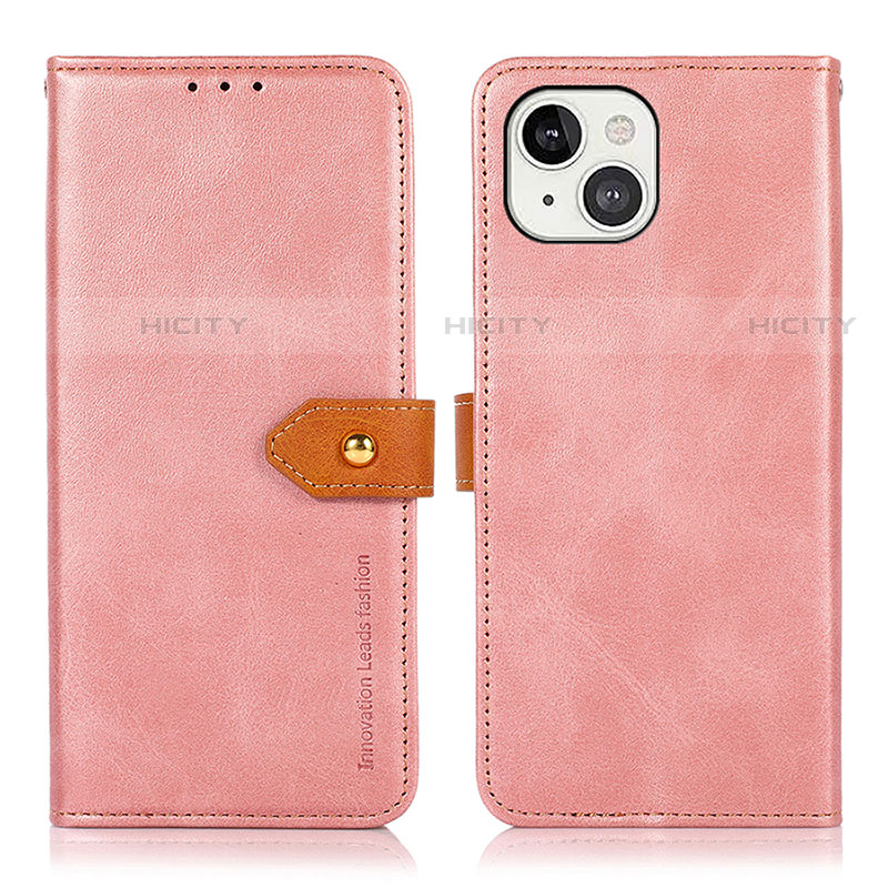 Coque Portefeuille Livre Cuir Etui Clapet L29 pour Apple iPhone 14 Or Rose Plus