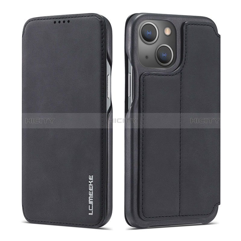 Coque Portefeuille Livre Cuir Etui Clapet LC1 pour Apple iPhone 14 Noir Plus