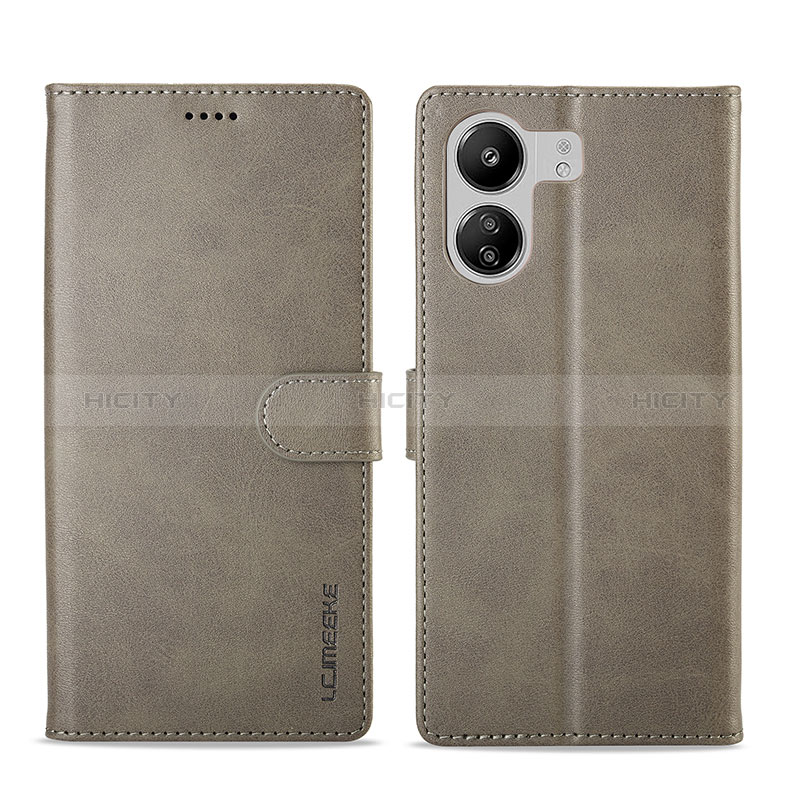 Coque Portefeuille Livre Cuir Etui Clapet LC1 pour Xiaomi Redmi 13C Gris Plus