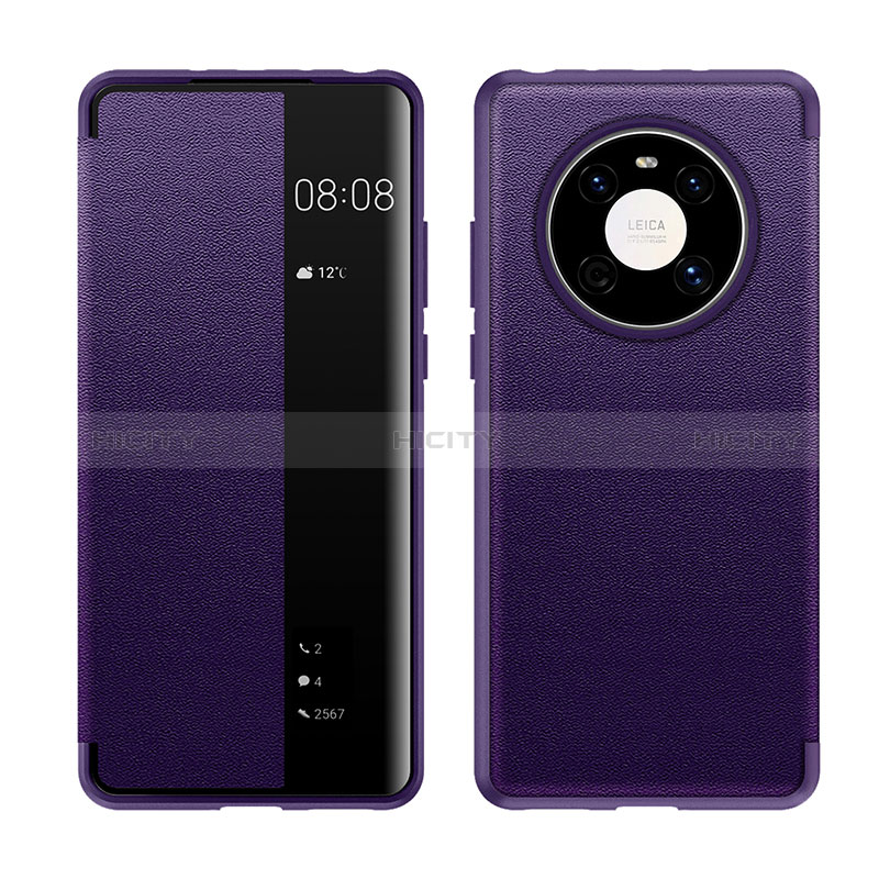 Coque Portefeuille Livre Cuir Etui Clapet LF1 pour Huawei Mate 40 Pro Violet Plus