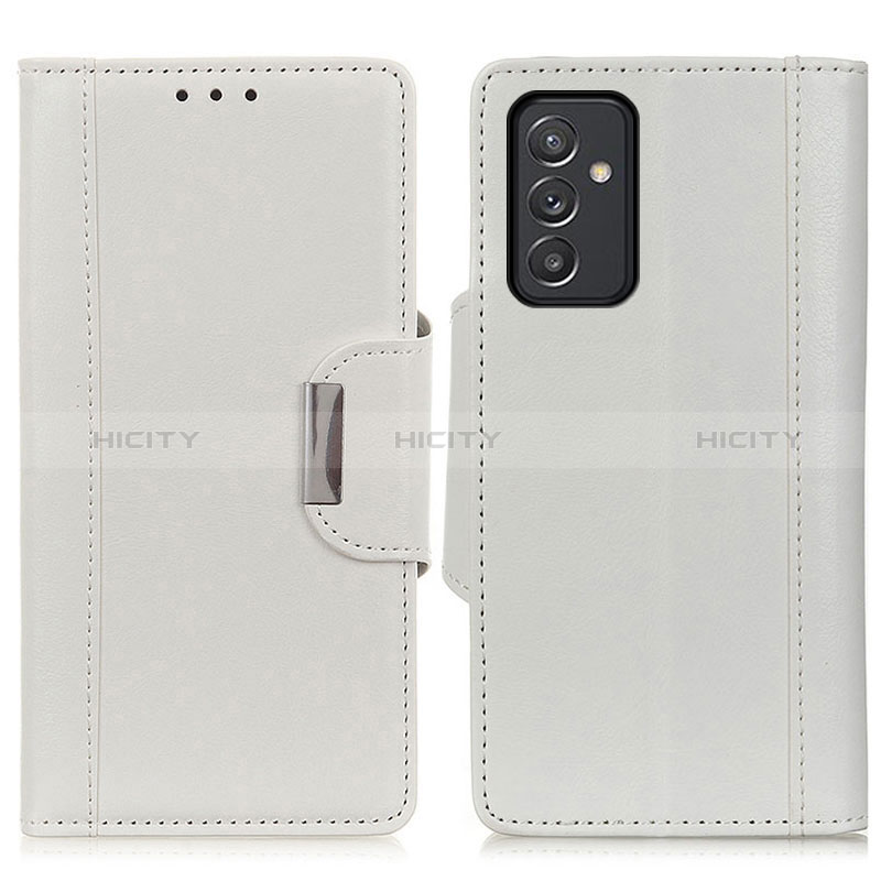 Coque Portefeuille Livre Cuir Etui Clapet M01L pour Samsung Galaxy Quantum2 5G Blanc Plus