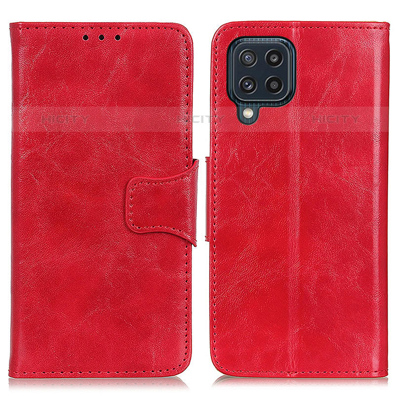 Coque Portefeuille Livre Cuir Etui Clapet M02L pour Samsung Galaxy M32 4G Rouge Plus