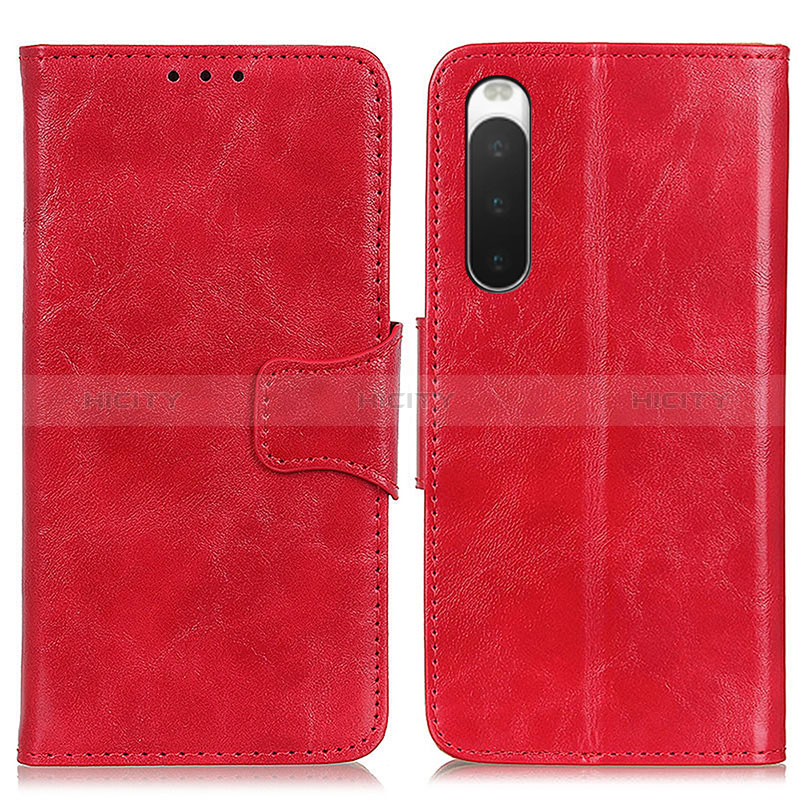 Coque Portefeuille Livre Cuir Etui Clapet M02L pour Sony Xperia 10 V Rouge Plus