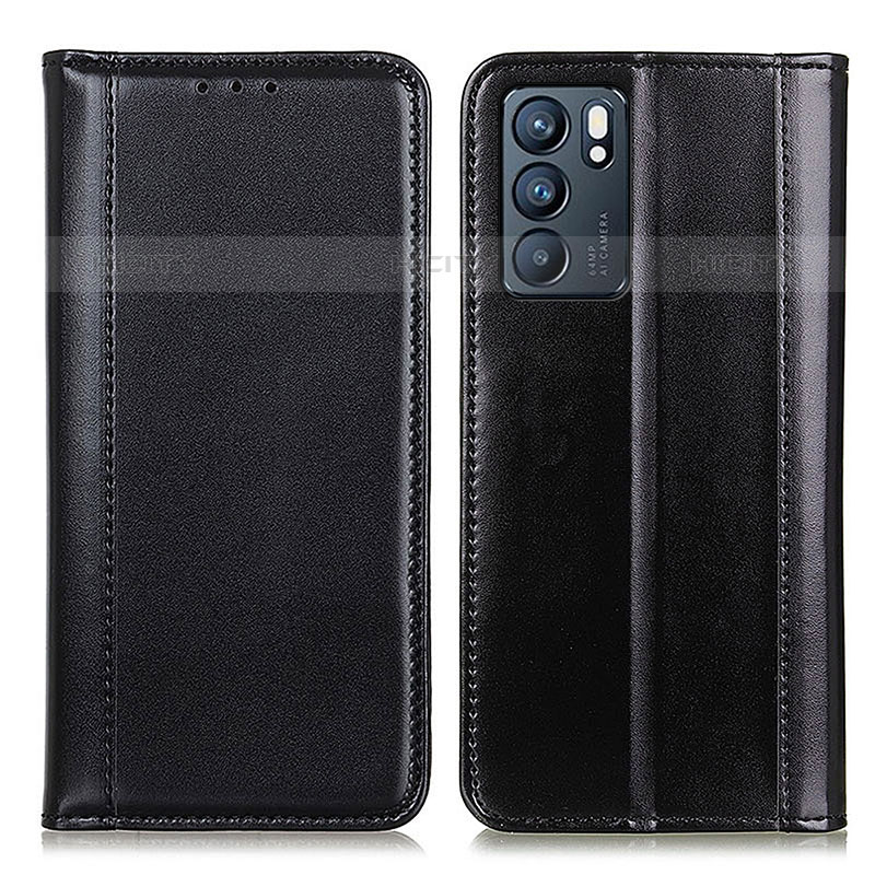 Coque Portefeuille Livre Cuir Etui Clapet M05L pour Oppo Reno6 5G Noir Plus