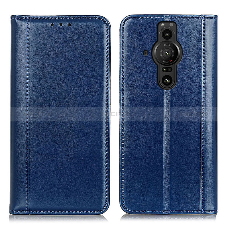 Coque Portefeuille Livre Cuir Etui Clapet M05L pour Sony Xperia PRO-I Bleu Plus