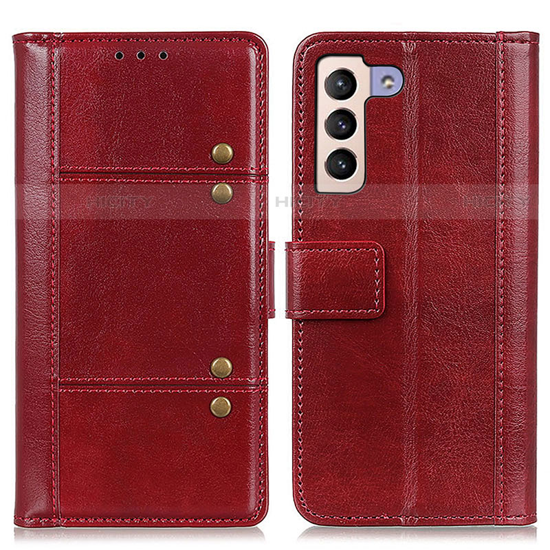 Coque Portefeuille Livre Cuir Etui Clapet M06L pour Samsung Galaxy S21 FE 5G Rouge Plus