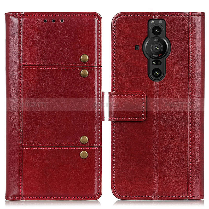 Coque Portefeuille Livre Cuir Etui Clapet M06L pour Sony Xperia PRO-I Rouge Plus