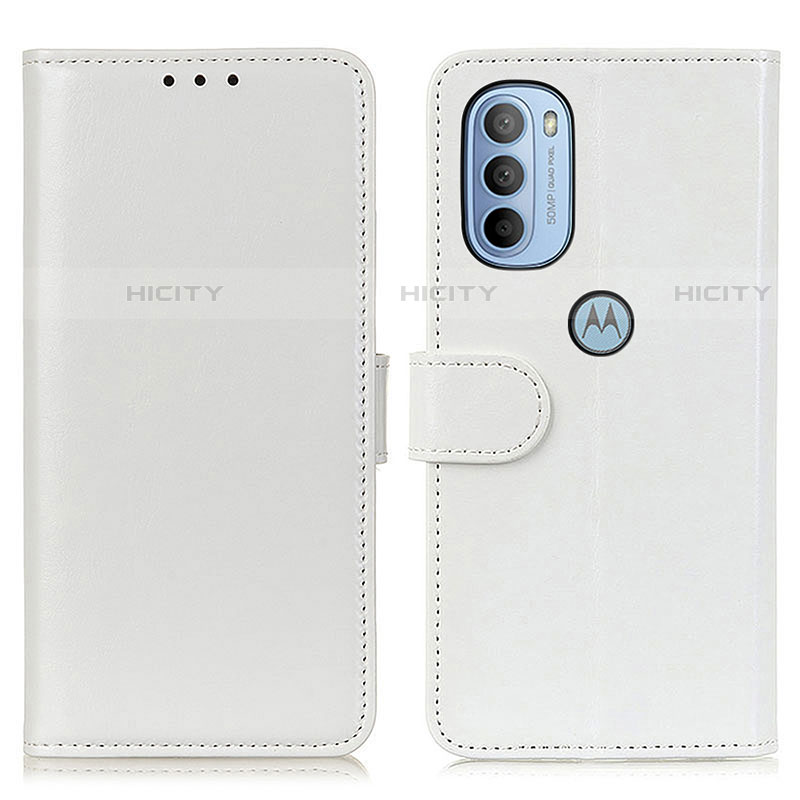 Coque Portefeuille Livre Cuir Etui Clapet M07L pour Motorola Moto G31 Blanc Plus