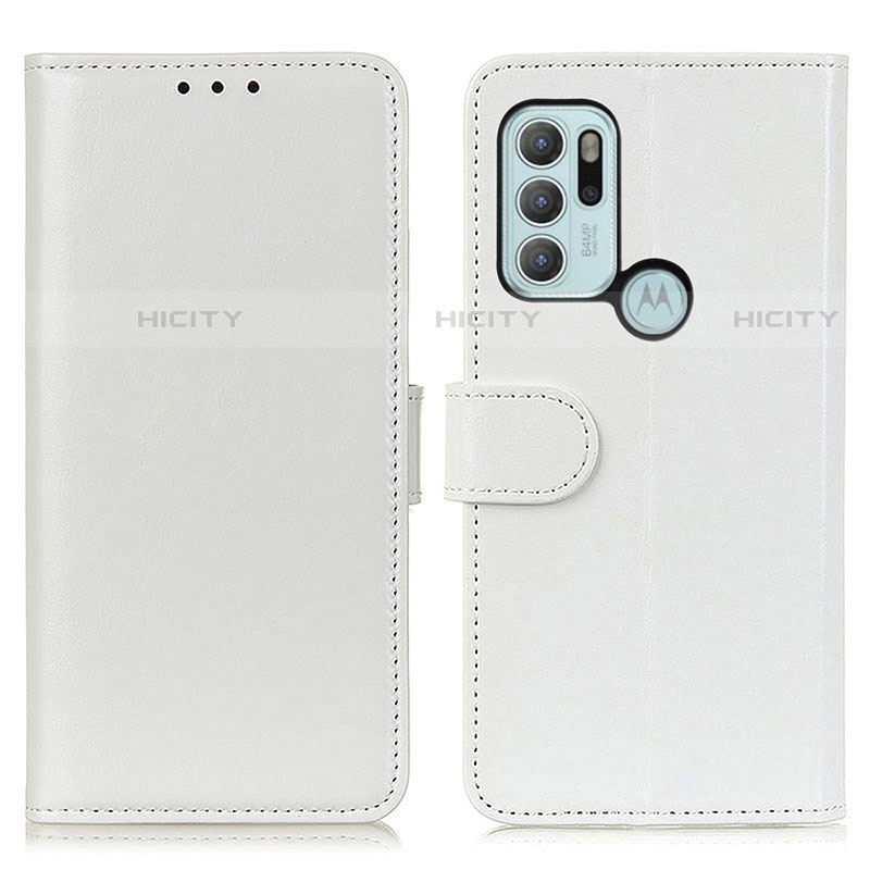 Coque Portefeuille Livre Cuir Etui Clapet M07L pour Motorola Moto G60s Blanc Plus