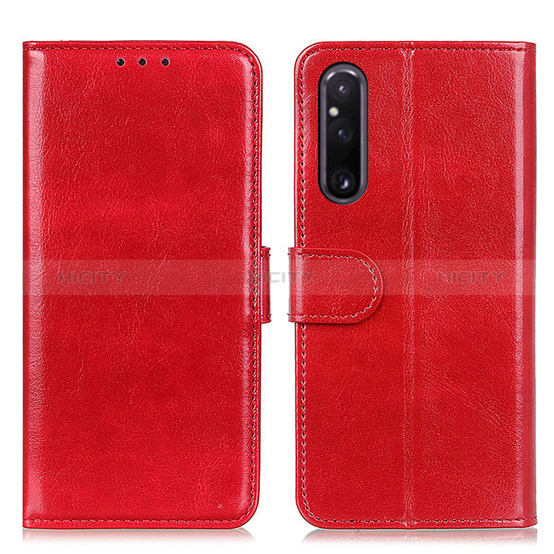 Coque Portefeuille Livre Cuir Etui Clapet M07L pour Sony Xperia 1 V Rouge Plus
